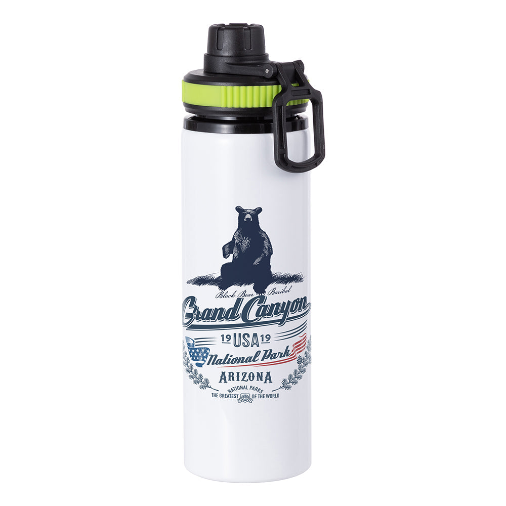 MissKraft - Sublimation - Gourde en Aluminium - Blanc/Bouchon Noir-Vert - 850 ml