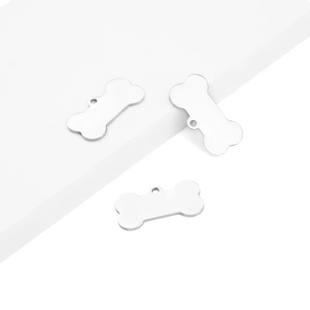xTool - 10 Médailles de chien en forme d'os - Acier inoxydable