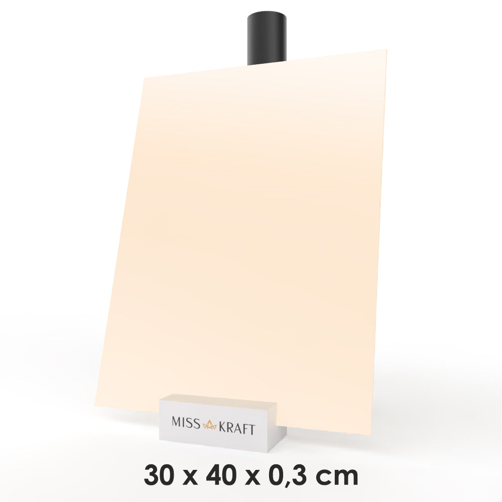 MissKraft - Plexiglass PMMA Acrylique - Crème - 30 x 40 cm - Ép. 3 mm