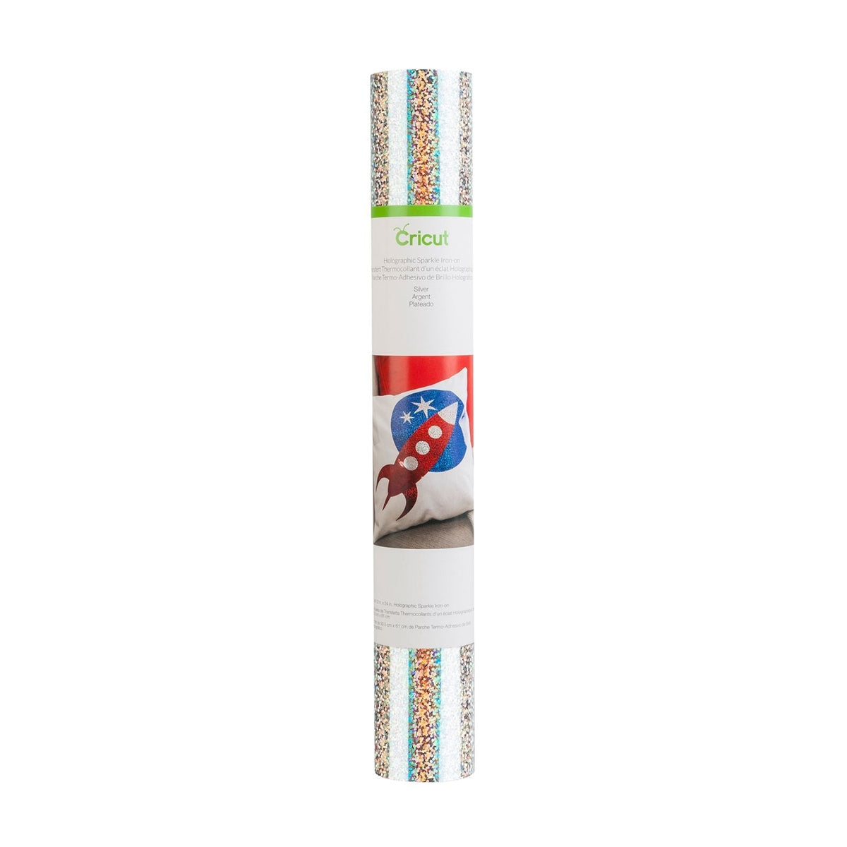 Cricut - Thermocollant (Flex) - Pailleté Holographique Argent (30x61cm)