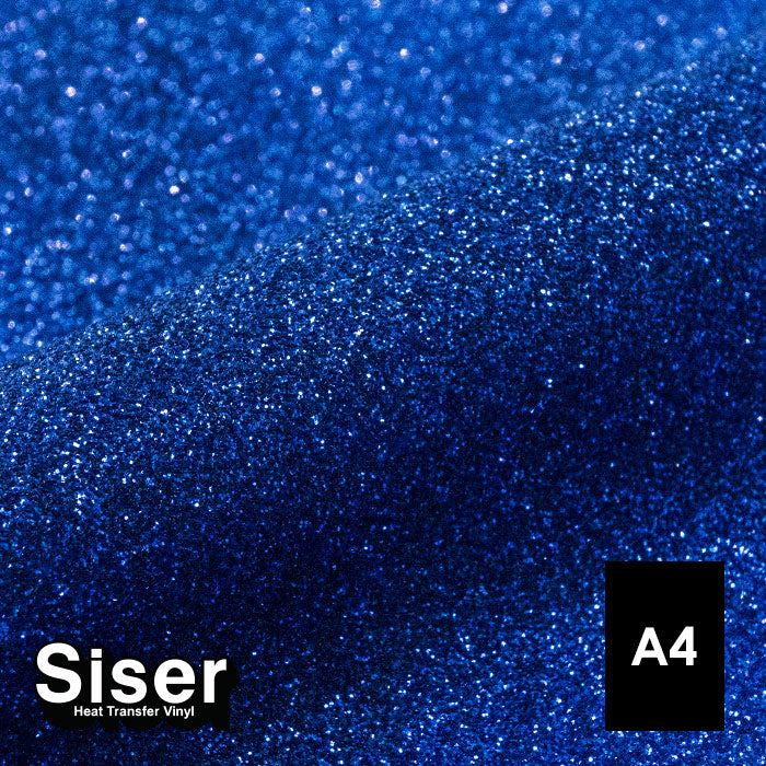 Siser - Glitter Flex - Feuille A4 Thermocollant - (G0083) Bleu Roi Pailleté - 20 x 30 cm