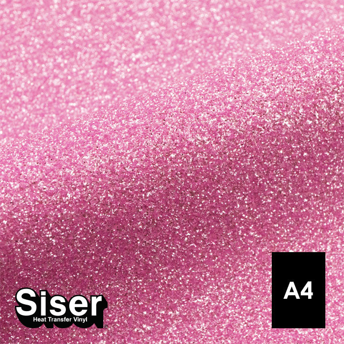 Siser - Glitter Flex - Feuille A4 Thermocollant - (G0114) Flamant Rose Pailleté - 20 x 30 cm