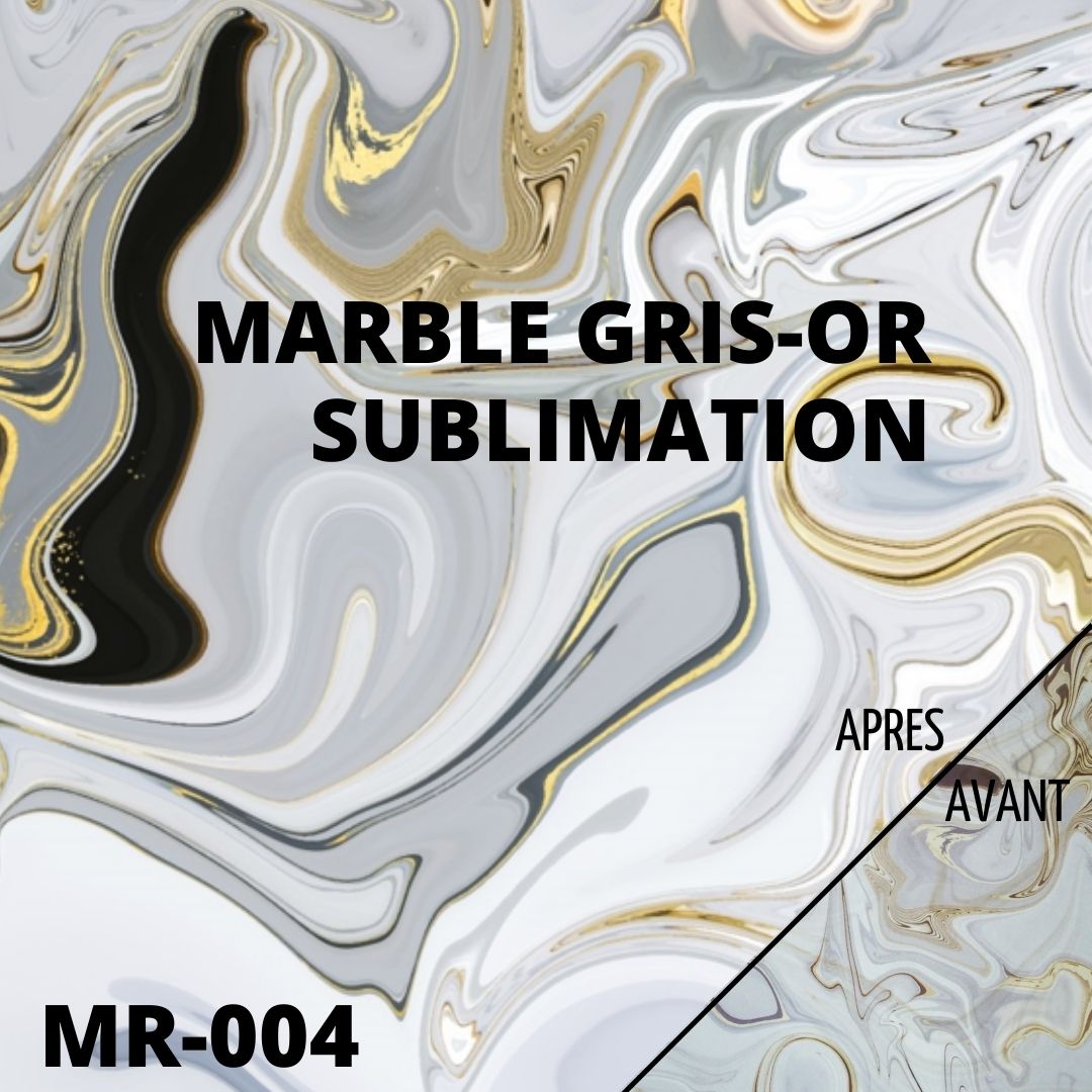 infusible ink marbre gris or sublimation feuille 30x30 cm atome3d