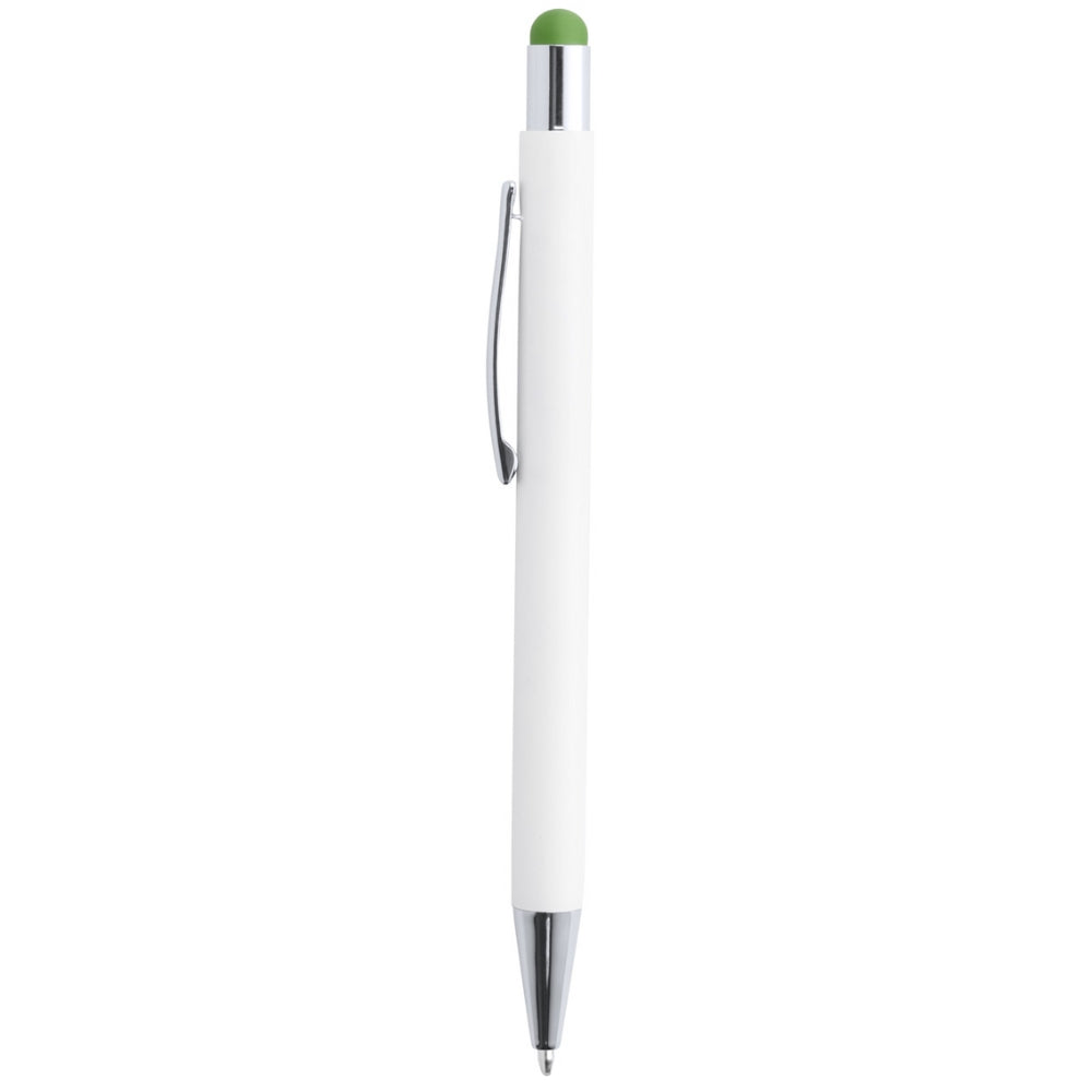 MissKraft - 5 Stylos à bille à graver Wirly Blanc embout Vert