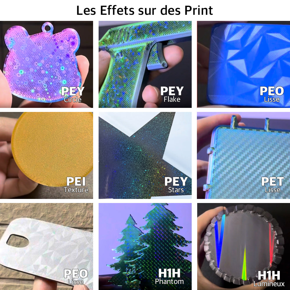 Ziflex - Plateau d'Impression pour Bambu Lab Séries X1/X2/P1/P2/A1 - PET & PEI Textured - 257 x 257 mm