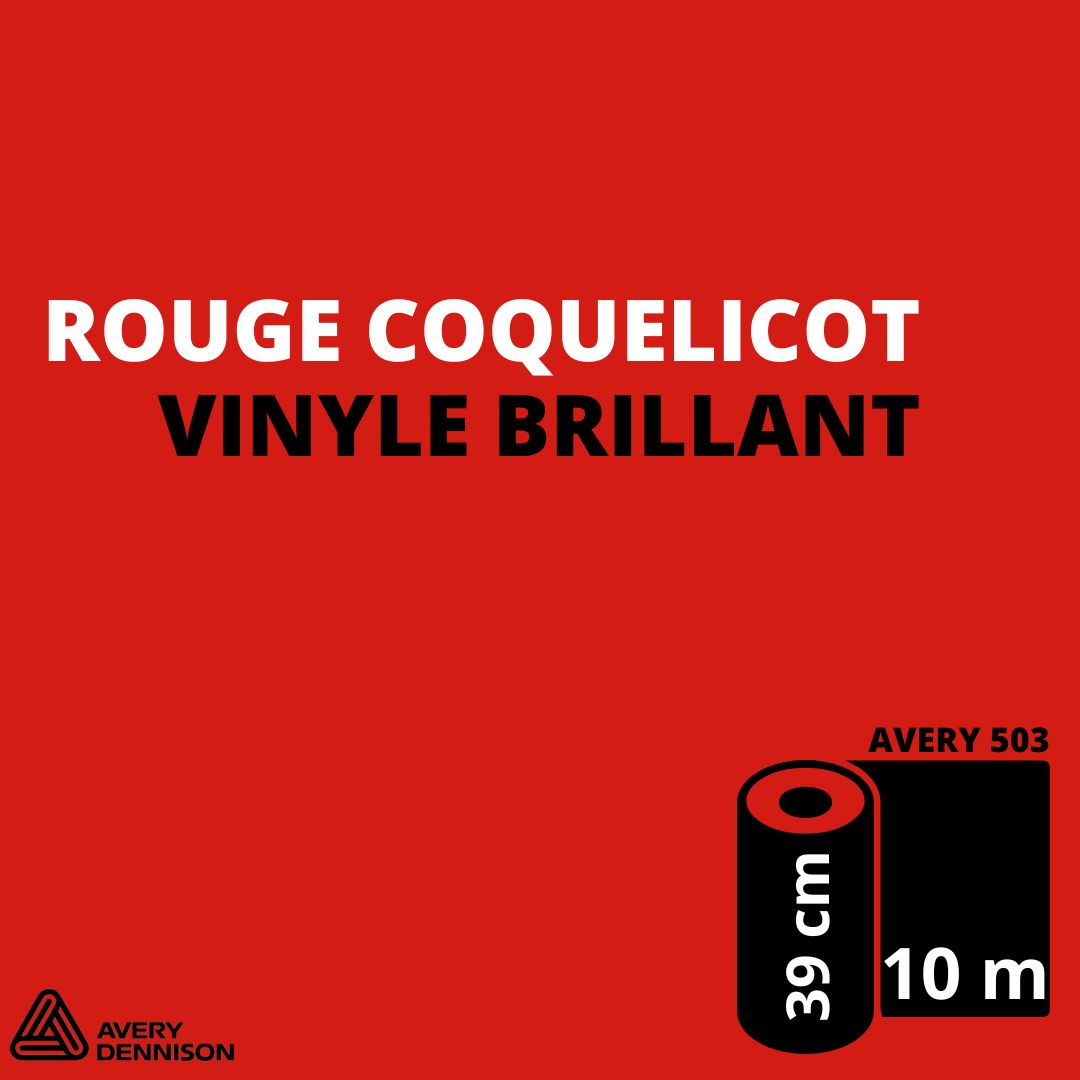 AVERY 500 - Vinyle Adhésif - Rouge Coquelicot Mat - 39 cm x 10 m