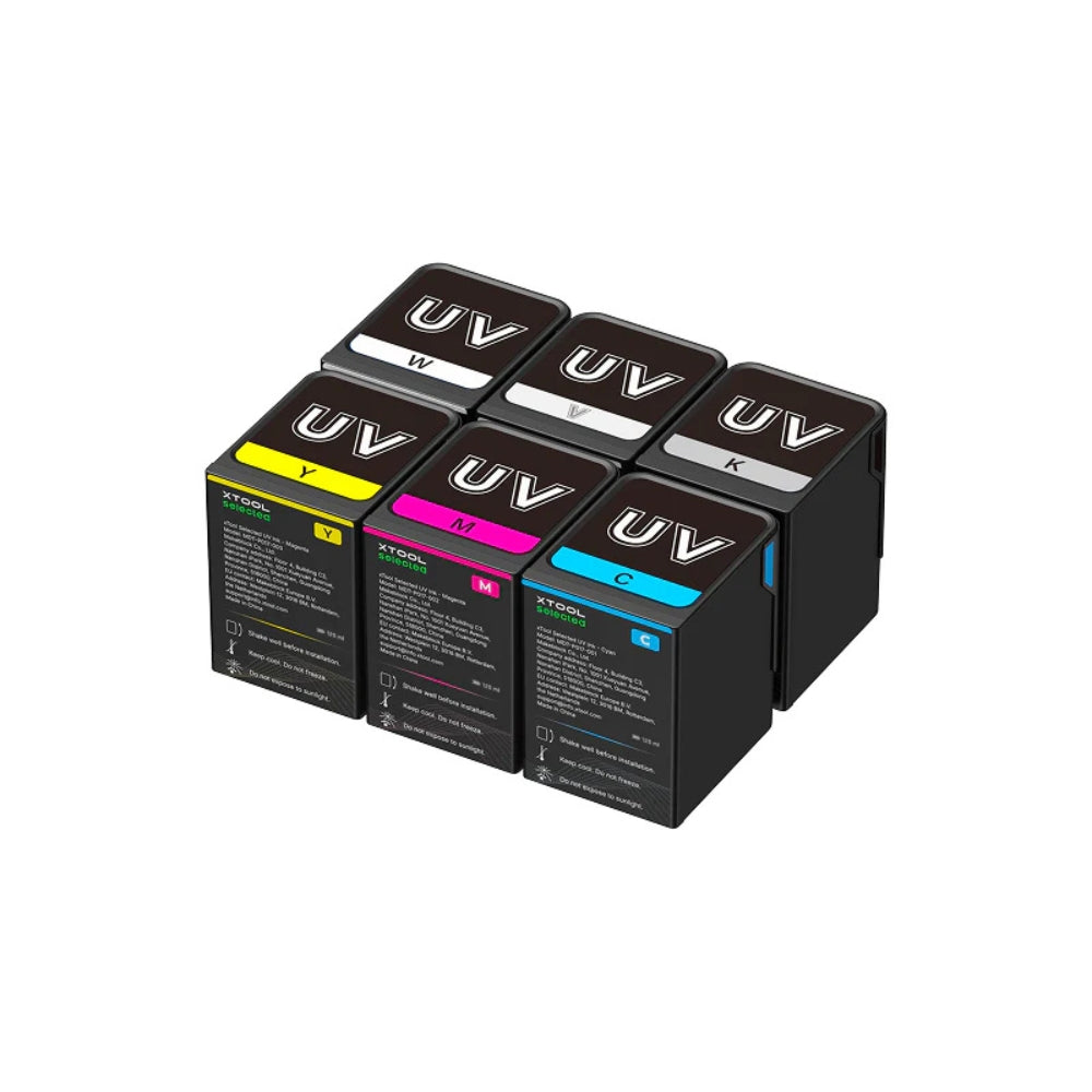 xTool - Kit Essentiel d'Encre UV (CMYK+Hard White+Gloss Coat) - 6 x 125ml