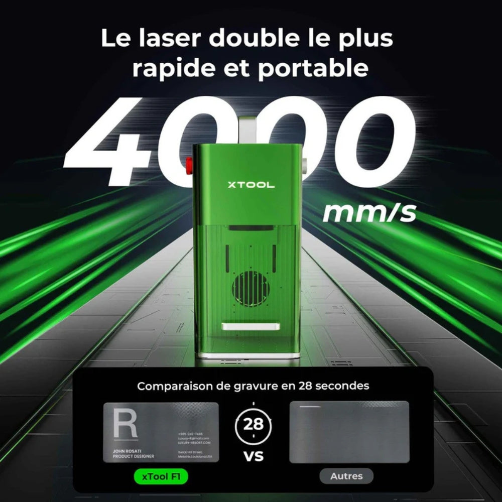 xTool - F1 - Graveur Laser portable IR 2W et Diode 10W - Classe IV