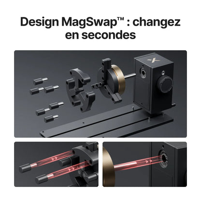 xTool - RA3 Lite - Gravure rotative intelligente pour bagues, gobelets et ornements