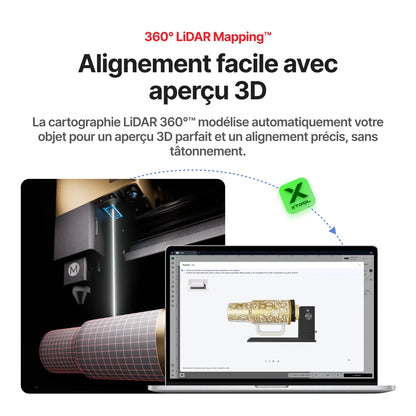 xTool - RA3 Lite - Gravure rotative intelligente pour bagues, gobelets et ornements