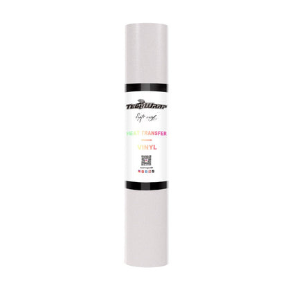 TeckWrapCraft - Glitter HTV - Vinyle Transfert à Chaud - Blanc Intense - 1,5 m