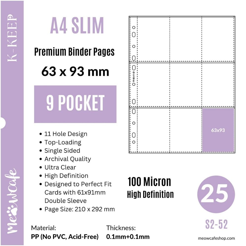 25 Pochettes de protection - Transparente (Clear) - 210 x 292 mm