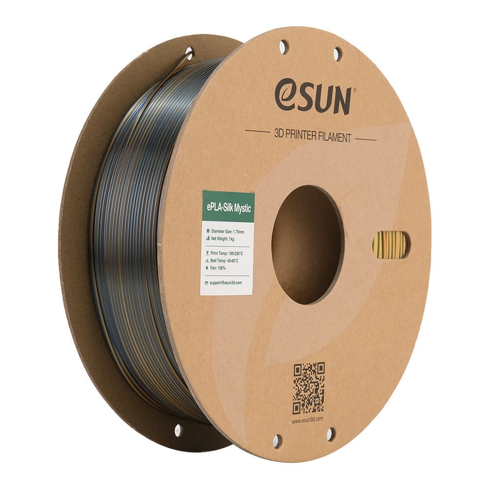 Bobine eSun de eSilk-PLA Mystic Gold Green Black - 1 kg - Spool carton