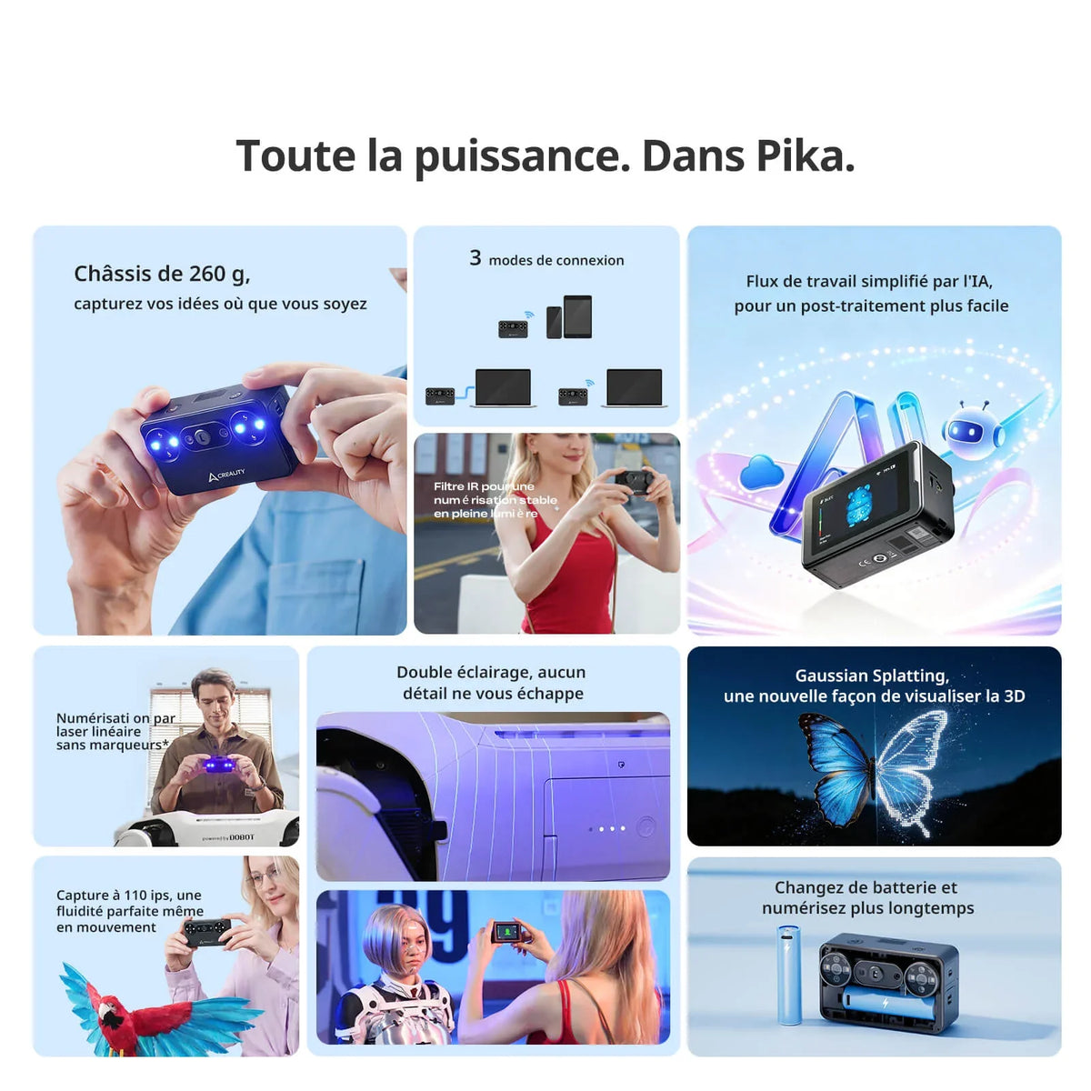 Creality - Pika - Scanner 3D IA Portable