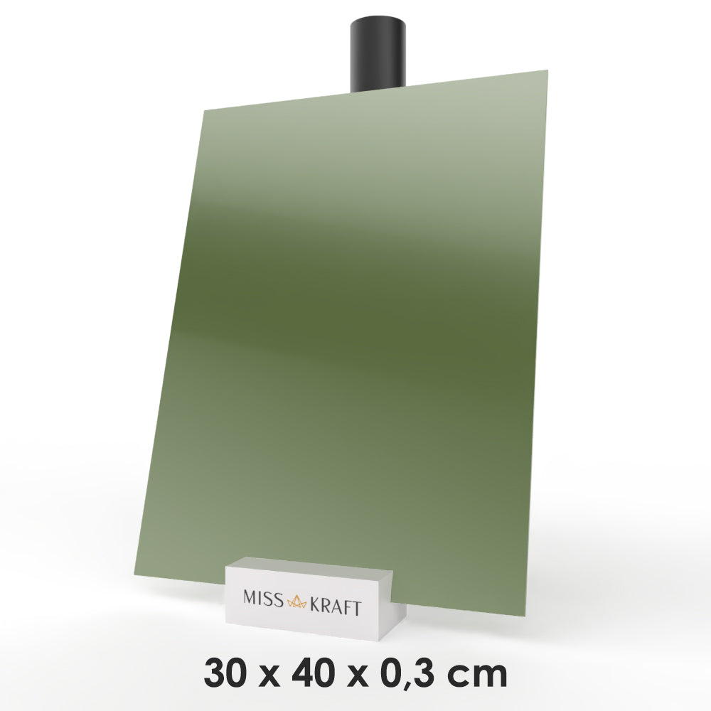MissKraft - Plexiglass PMMA Acrylique - Kaki - 30 x 40 cm - Ép. 3 mm