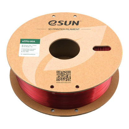 Bobine eSun de eTPU-95A Transparent Red - 1 kg - Bobine couchée