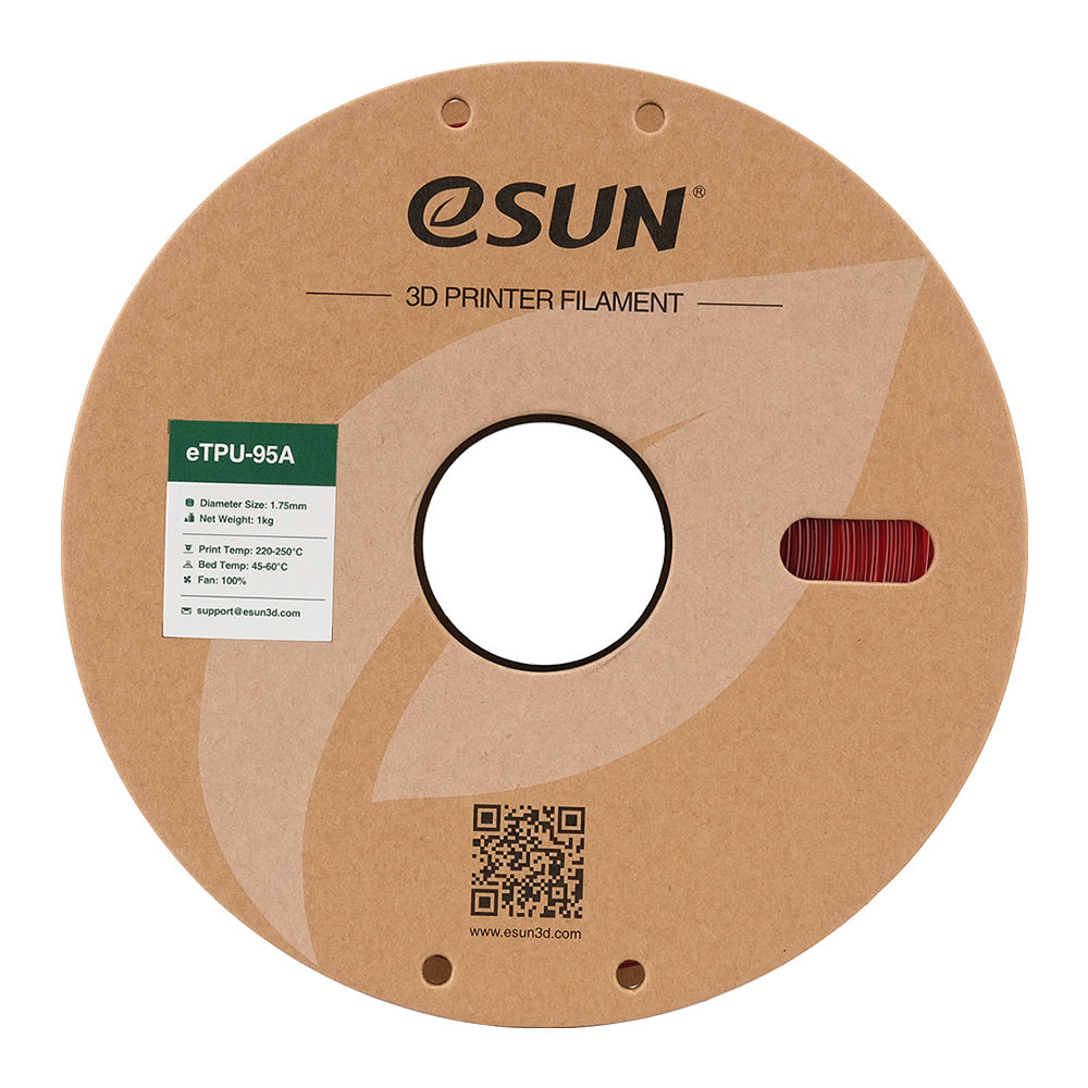 Bobine eSun de eTPU-95A Transparent Red - 1 kg - Packaging
