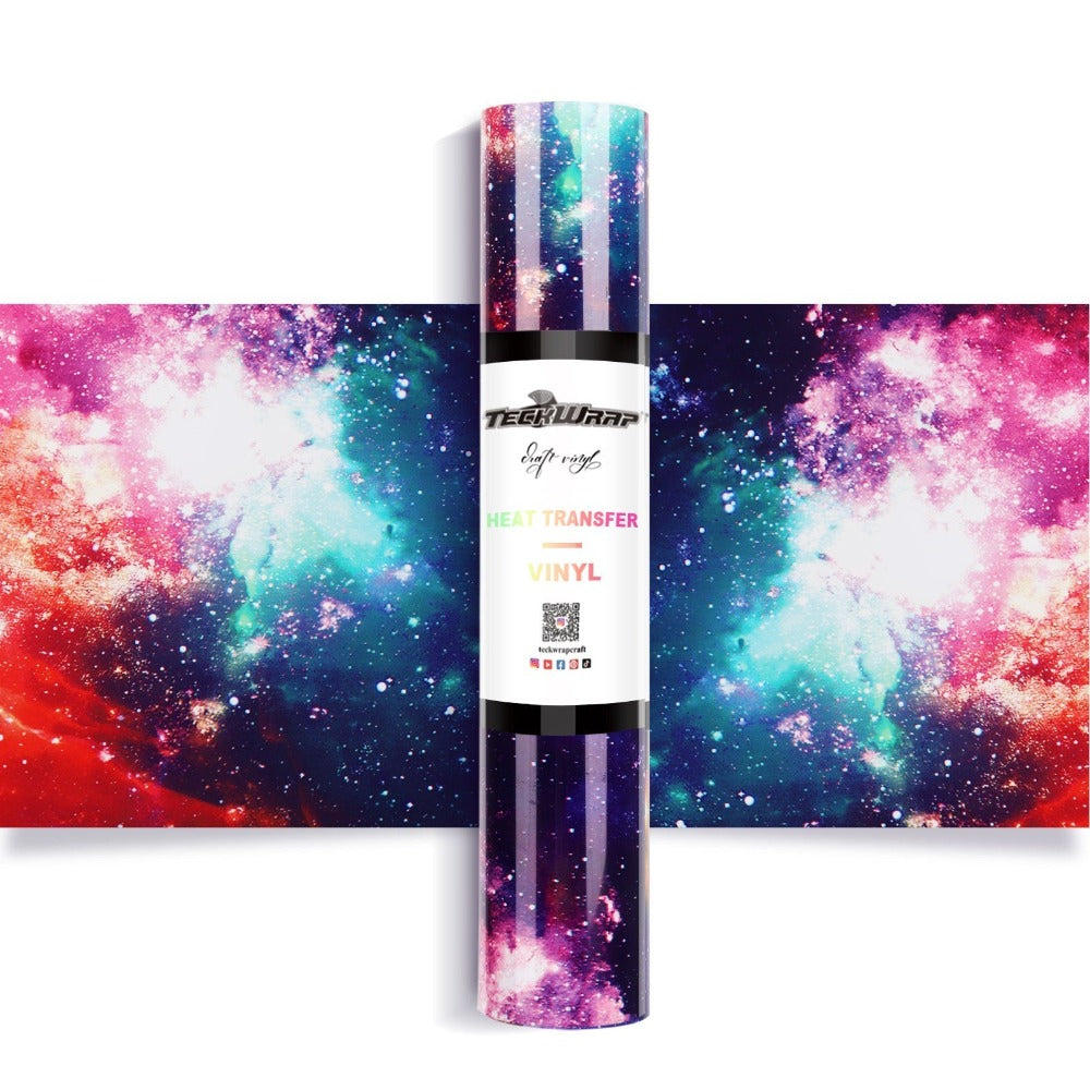 TeckWrapCraft - Galaxy HTV - Thermocollant - Nébuleuse Violette - 1,5 m