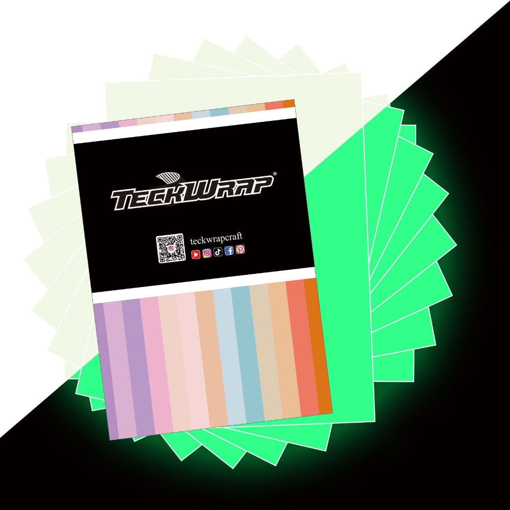 TeckWrapCraft - Vinyle Imprimable - Glow in the Dark - 8 feuilles