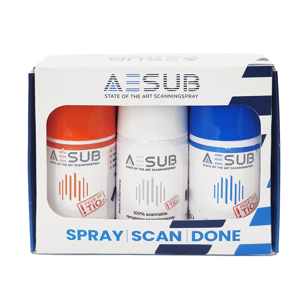AESUB - Echantillons GRATUITS - Spray Matifiant 35 ml - Bleu/Orange/Blanc