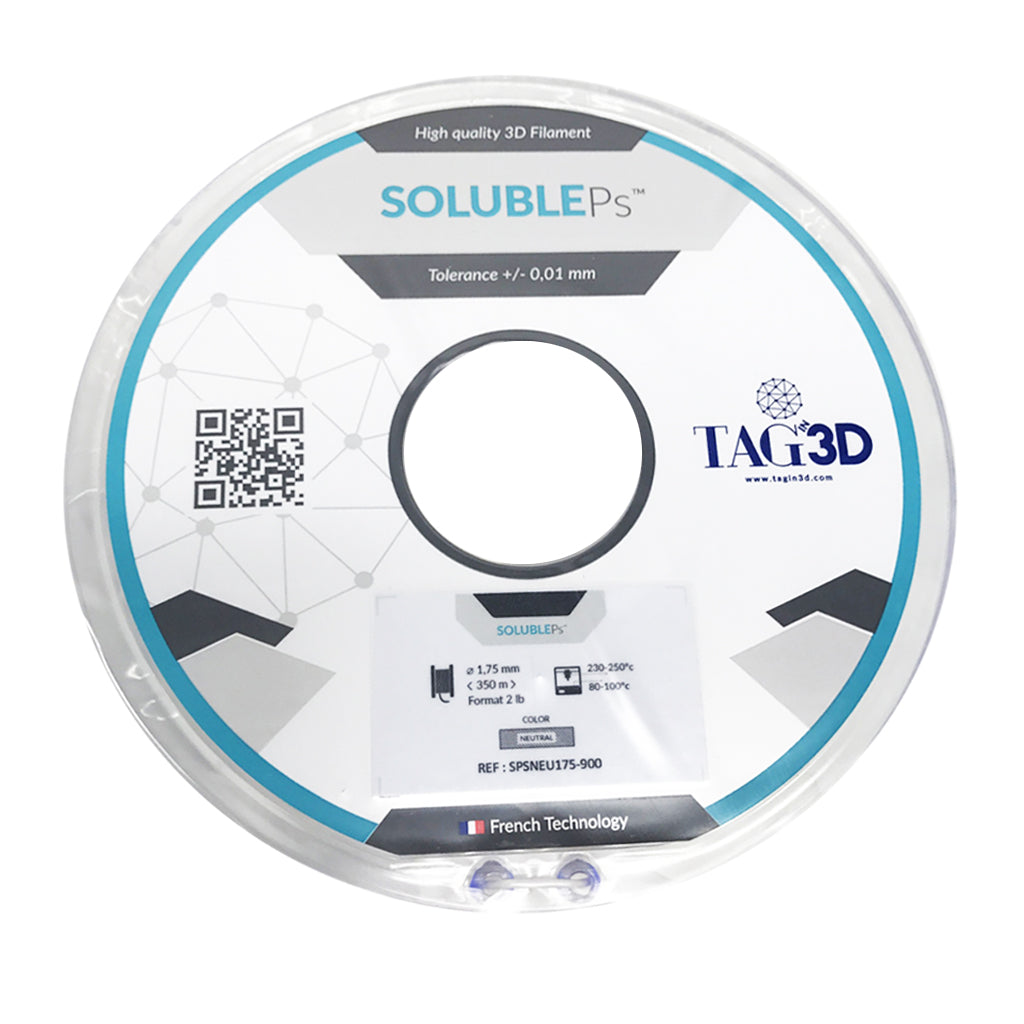 Tag3D - SOLUBLEPs (HIPS)  - Blanc (White) - 1.75 mm - 950 g, Filament, TAG3D