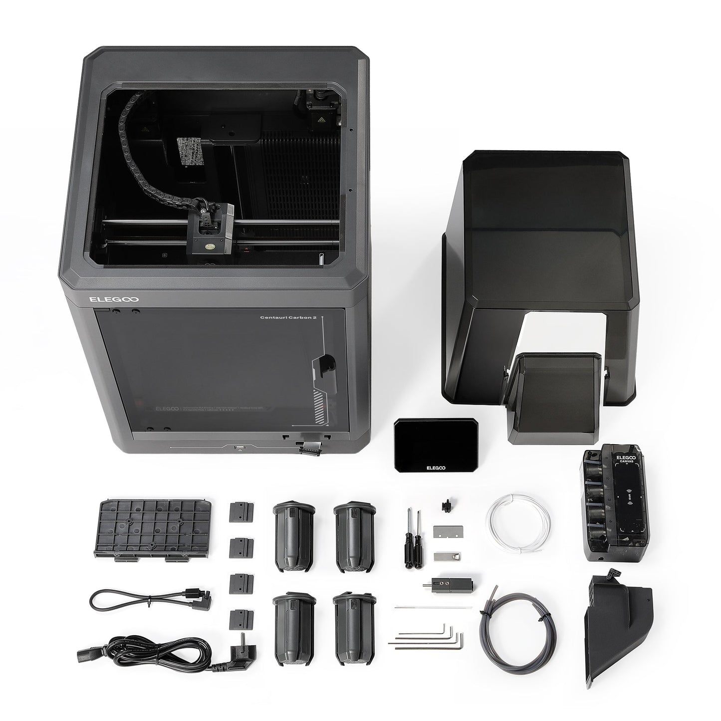 Elegoo - Mini Factory Centauri Carbon 2 Combo - Imprimante 3D avec Multicolore CC2 + CANVAS