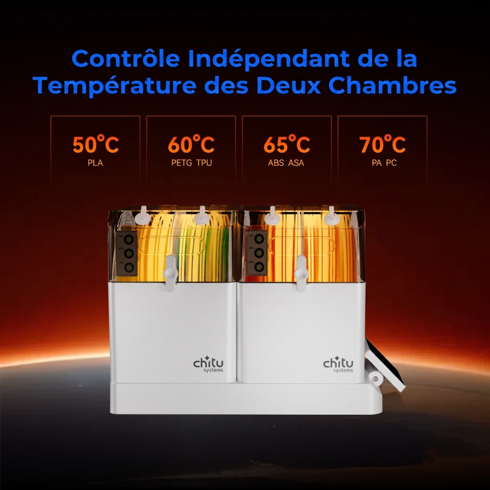 Chitu Systems - FilaPartner E1 - Sécheur de Filament à 2 Chambres Indépendantes / 4 Bobines