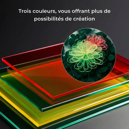 Creality - 10 Plaques Transp. 3 Coul. (Transparent Acrylic Sheets) - 30x30cm - 3mm - Recon. Intel.