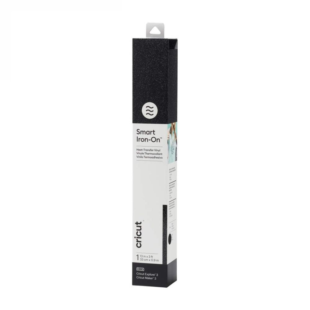 Cricut - Smart Iron-On - Vinyle Thermocollant - Noir pailleté - 33 x 90 cm