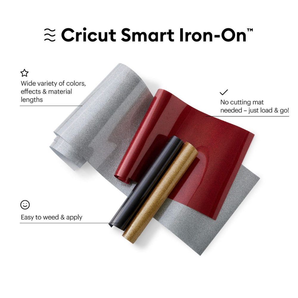 Cricut - Smart Iron-On  - Vinyle Thermocollant - Or pailleté - 33 cm x 2,7 m
