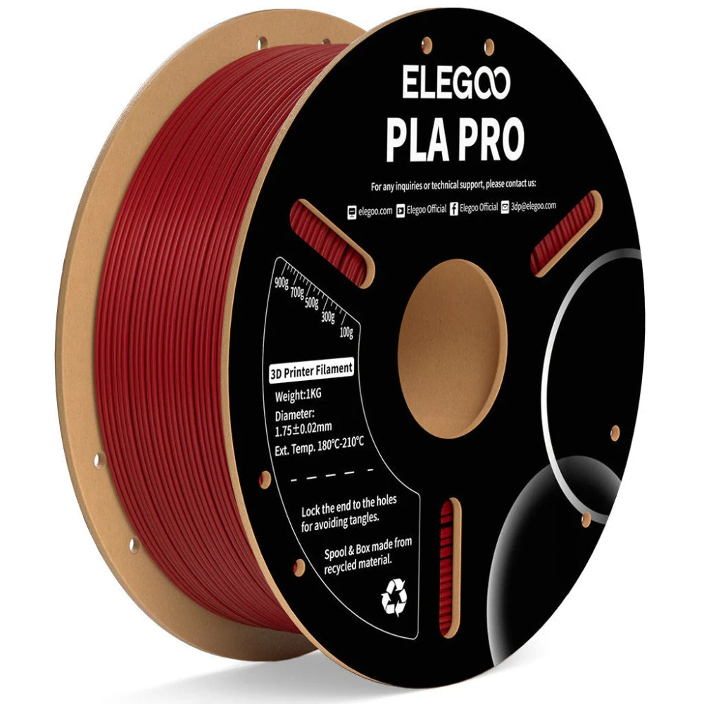 Elegoo - PLA Pro - Rouge Bordeaux (Burgundy Red) - 1,75 mm - 1 kg