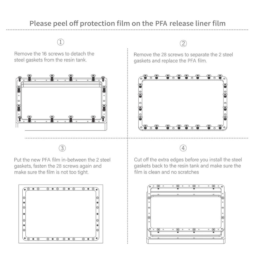 Elegoo - Saturn 2/3/4/4 Ultra 12K/4 Ultra 16K - Film PFA 127μm - 5 pièces