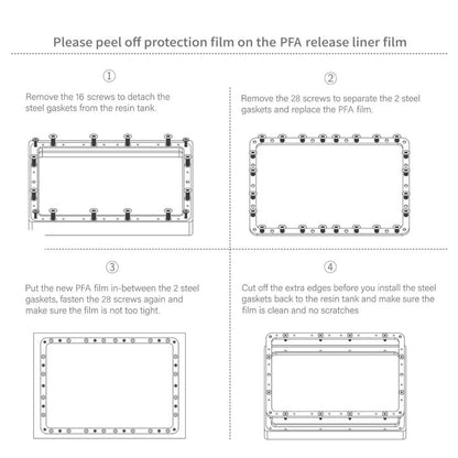 Elegoo - Saturn 2/3/4/4 Ultra 12K/4 Ultra 16K - Film PFA 127μm - 5 pièces