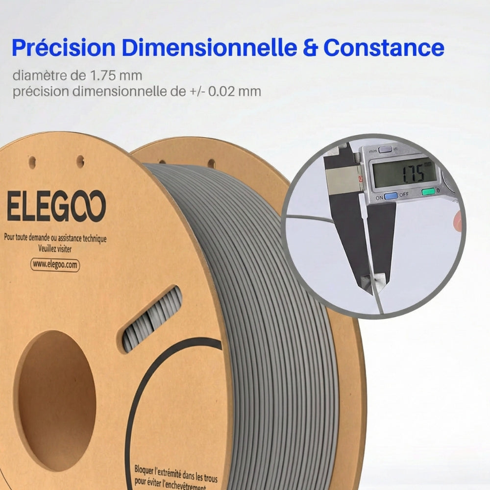 Elegoo - PLA - Bleu Foncé (Dark Blue) - 1,75 mm - 1 kg - RFID