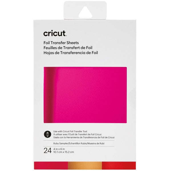 Cricut - Joy - Feuilles de transfert Métallisées - Rubis (Ruby) - 10 x 15 cm - 24 pièces