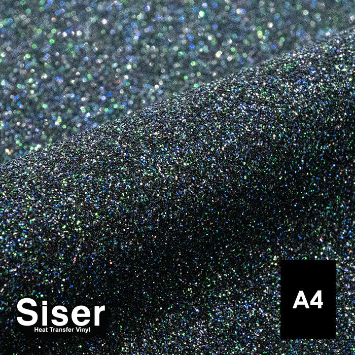 Siser - Glitter Flex - Feuille A4 Thermocollant - (G0113) Noir Crépuscule Pailleté - 20 x 30 cm