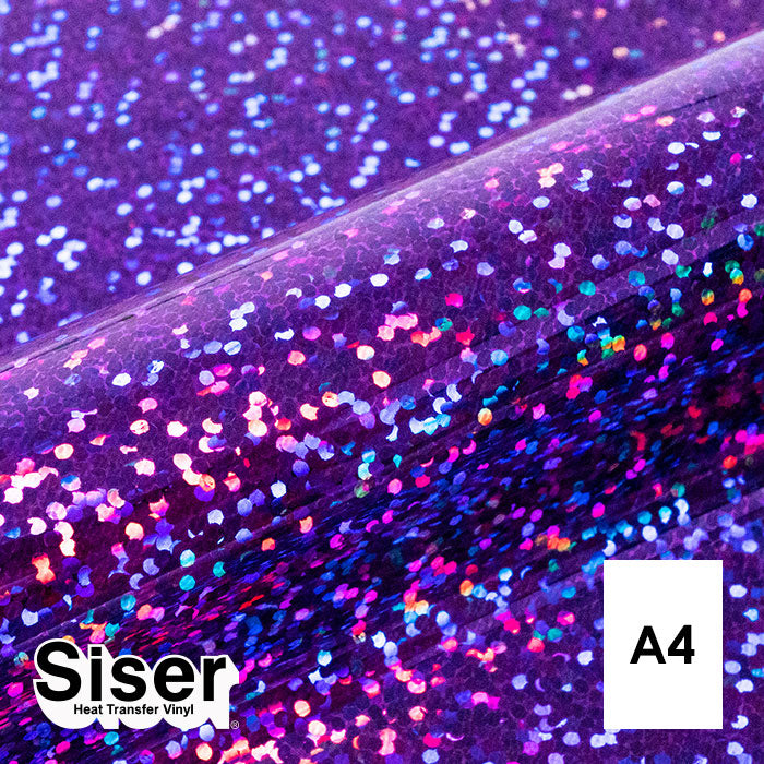 Siser - Holographic Flex - Feuille A4 Thermocollant - (H0015) Violet - 20 x 30 cm