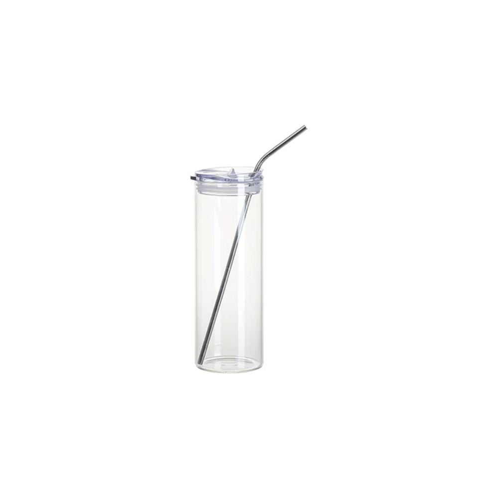 MissKraft - Sublimation - Lot 4 Verres avec Paille - Transparent - 750 ml