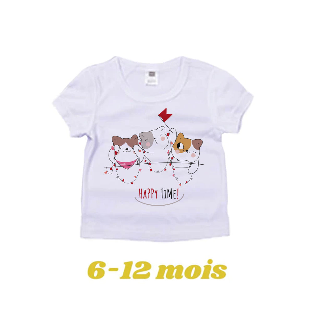 MissKraft - Sublimation - T-shirt Bébé - Blanc - 6/12 mois sublimé