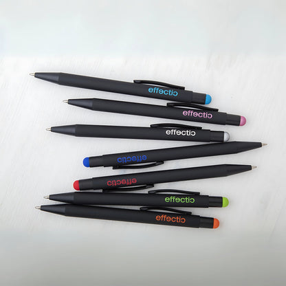 MissKraft -  5 Stylos à bille à graver Pearly Noir embout Argenté