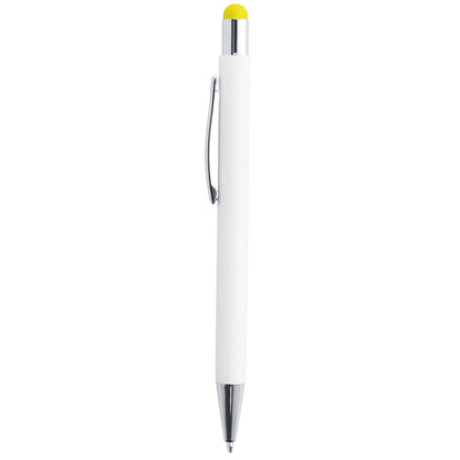 MissKraft -  5 Stylos à bille à graver Wirly Blanc embout Jaune