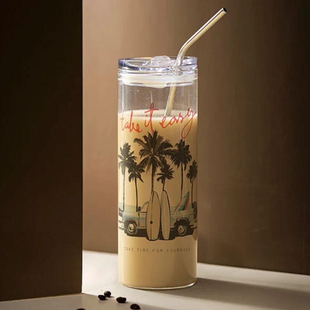 MissKraft - Sublimation - Lot 4 Verres avec Paille - Transparent - 750 ml