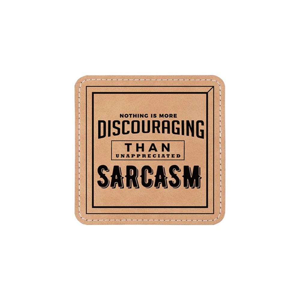 MissKraft - Sublimation - Sous-verre en Cuir - 10 x 10 cm - Marron/Noir