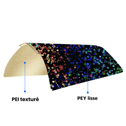 Ziflex - Plateau d'Impression pour Bambu Lab - PEY Circle & PEI Textured  - 257 x 257 cm