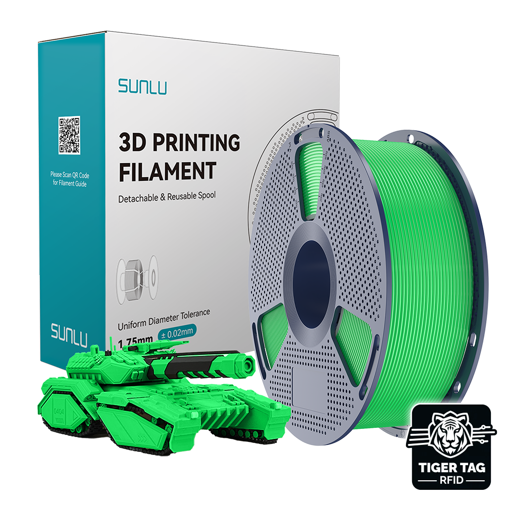Sunlu - PLA - Vert (Green) - 1,75 mm - 1 kg avec RFID TigerTag