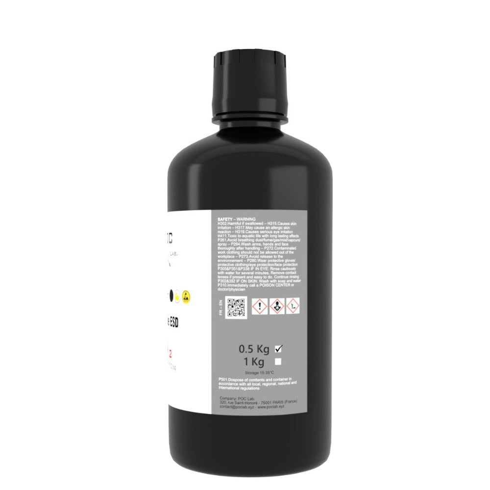 Poc Lab - Résine UV ABS-Like ESD - Noir - 0,5 kg