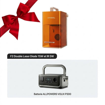 Pack Artisan - xTool F2 Laser Diode 15W et IR 5W + Batterie ALLPOWERS VOLIX P300