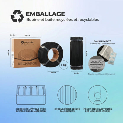 Panchroma PLA - Marbre Blanc (Marble White) - 1,75 mm - 1 kg - Refill