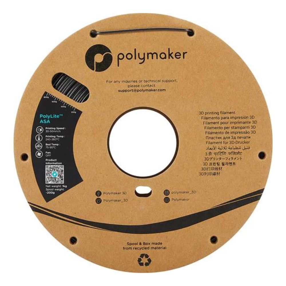 Polymaker - PolyLite ASA - Noir (Black) - 1.75 mm - 1 kg