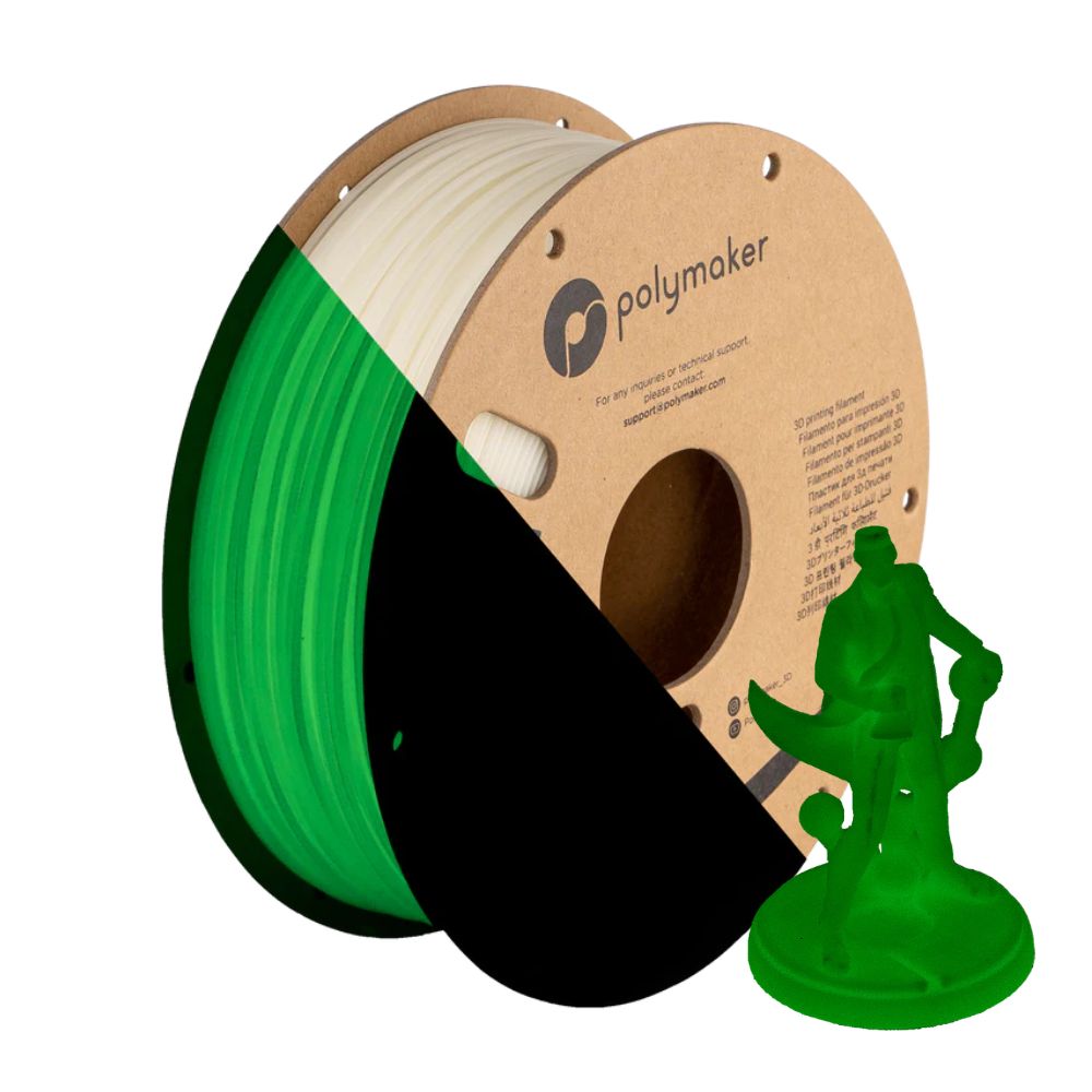 Polymaker - PolyLite Glow PLA - Vert Phosphorescent (Glow Green) - 1,75 mm - 1 kg